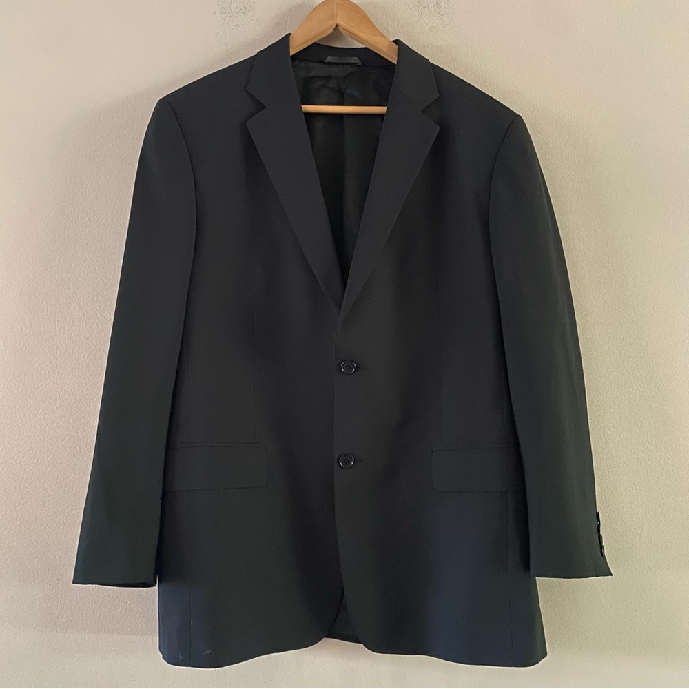 John Varvatos Italy 100% Wool Black Blazer Short Tails 2-Button Size 52R